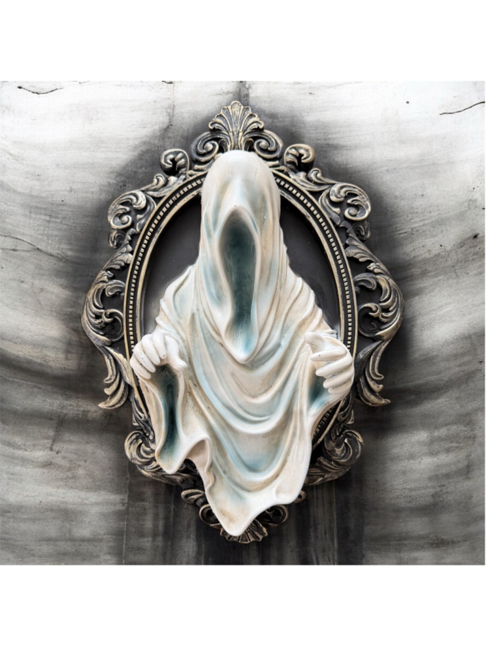 Ghost Wall Plaque Gothic Style Screaming Reaper Halloween Rare